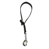 Dog Lead Rubber Nylon with Handle Short 19mm Black