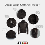 Arrak Akka Softshell Jacket Black Features with multiple pockets, water repellent for dog walking