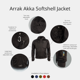Arrak Akka Softshell Jacket Black Features with multiple pockets, water repellent for dog walking