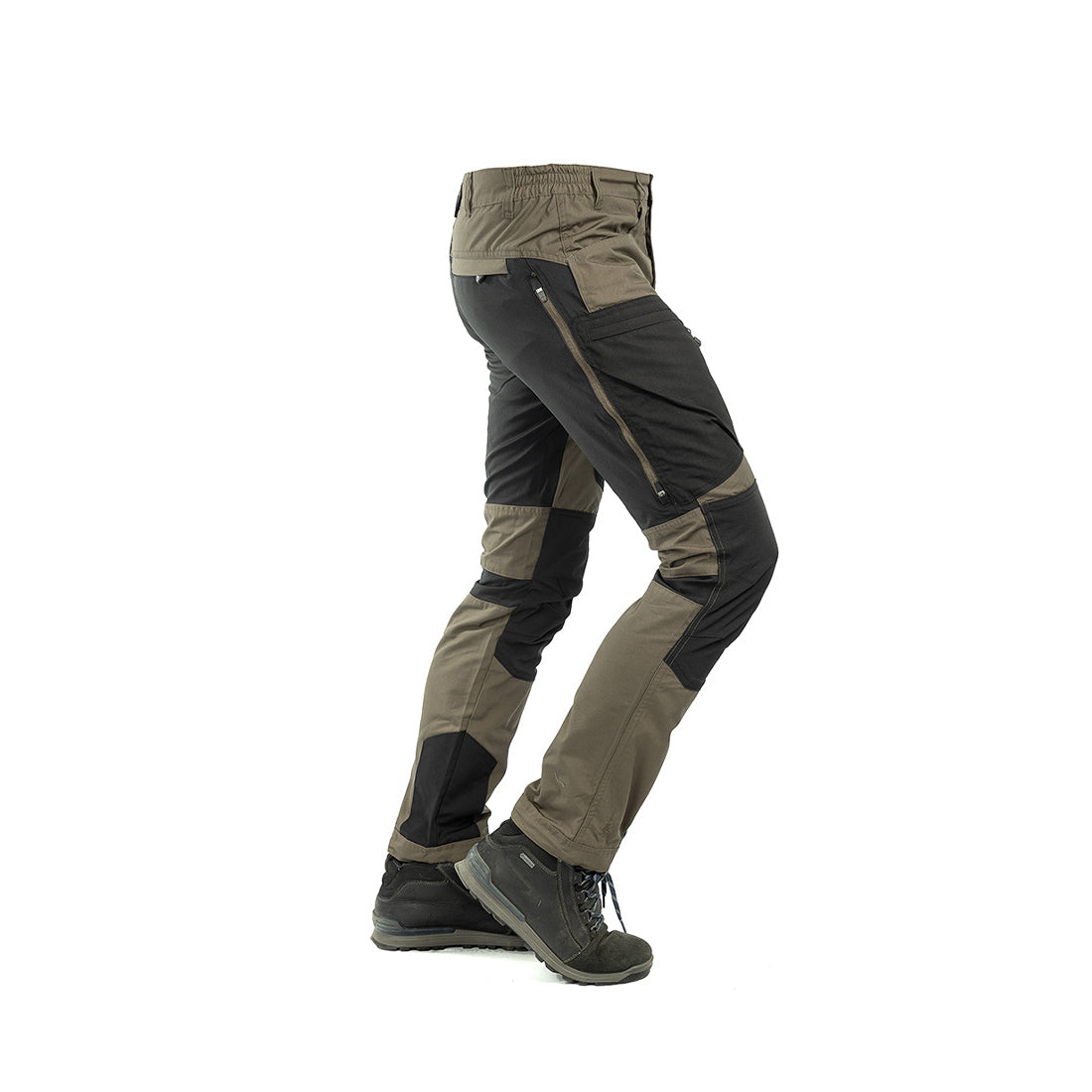 Arrak Men's Active Stretch Trousers Brown side durable, stretchy, with multiple pockets, water repellent.
