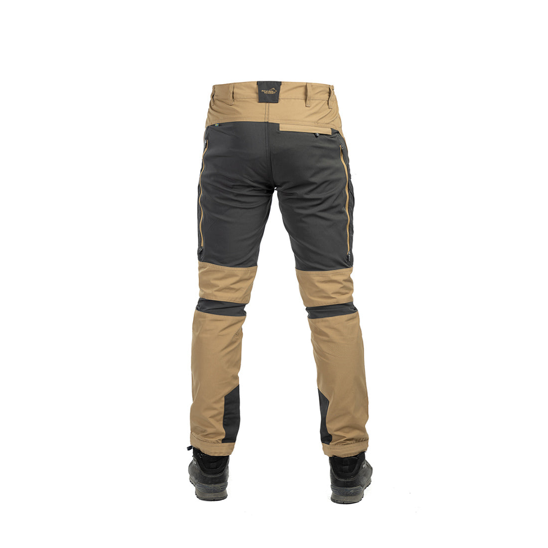 Arrak Men's Active Stretch Trousers Khaki Beige back durable, stretchy, with multiple pockets, water repellent.