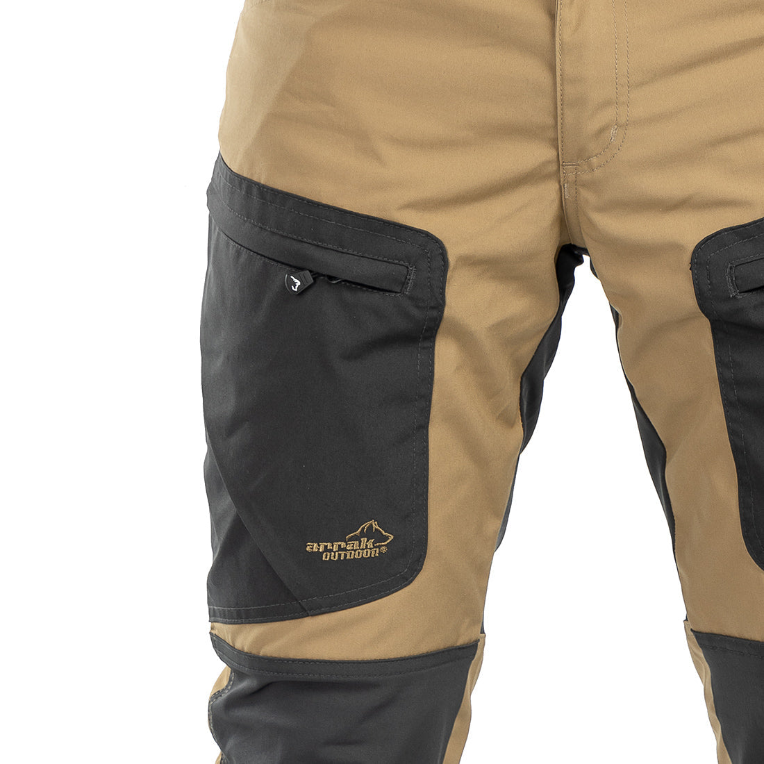 Arrak Men's Active Stretch Trousers Khaki Beige detail pocket durable, stretchy, with multiple pockets, water repellent.