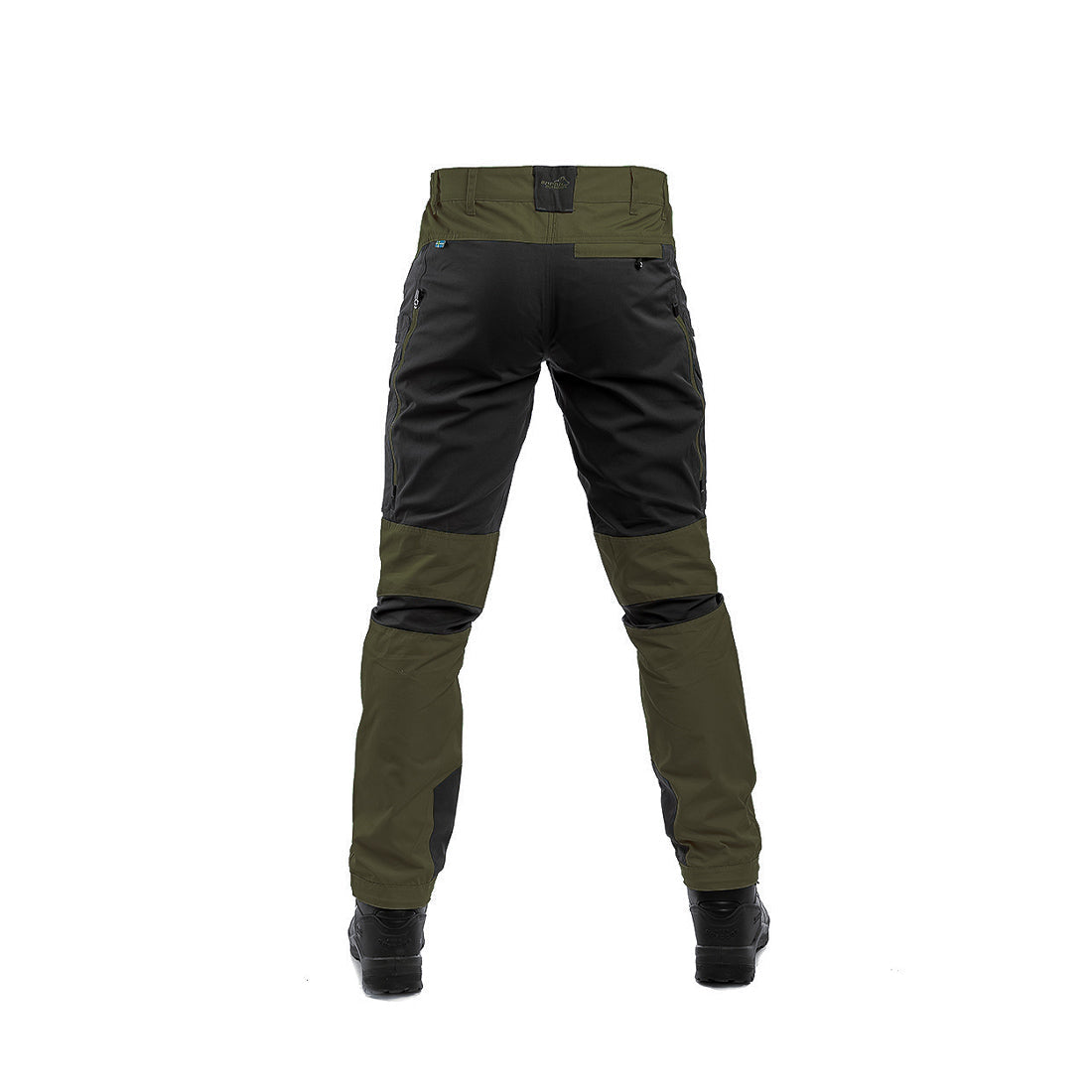 Arrak Men's Active Stretch Trousers Olive back durable, stretchy, with multiple pockets, water repellent.