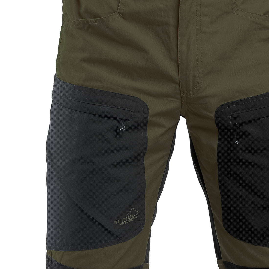 Arrak Men's Active Stretch Trousers Olive detail pocket durable, stretchy, with multiple pockets, water repellent.