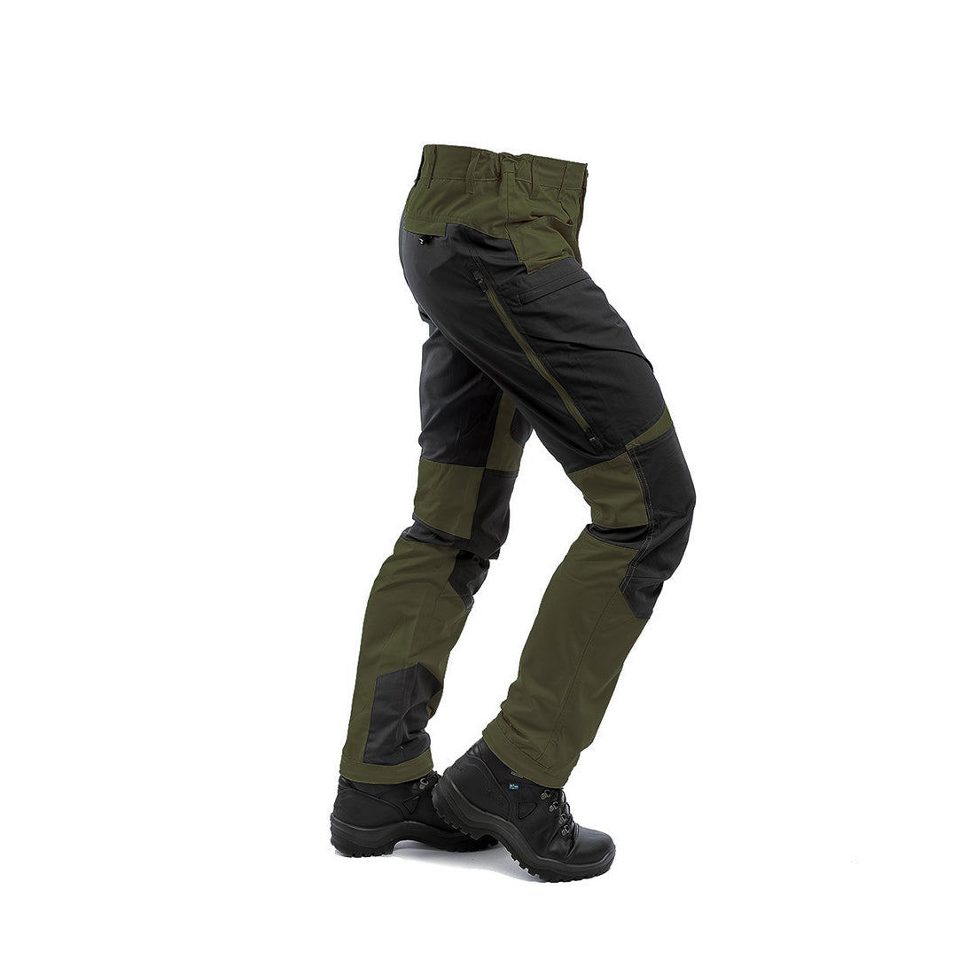Arrak Men's Active Stretch Trousers Olive side durable, stretchy, with multiple pockets, water repellent.