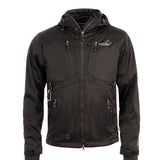 Arrak Men's Akka Softshell Jacket Black Front with multiple pockets, water repellent for dog walking
