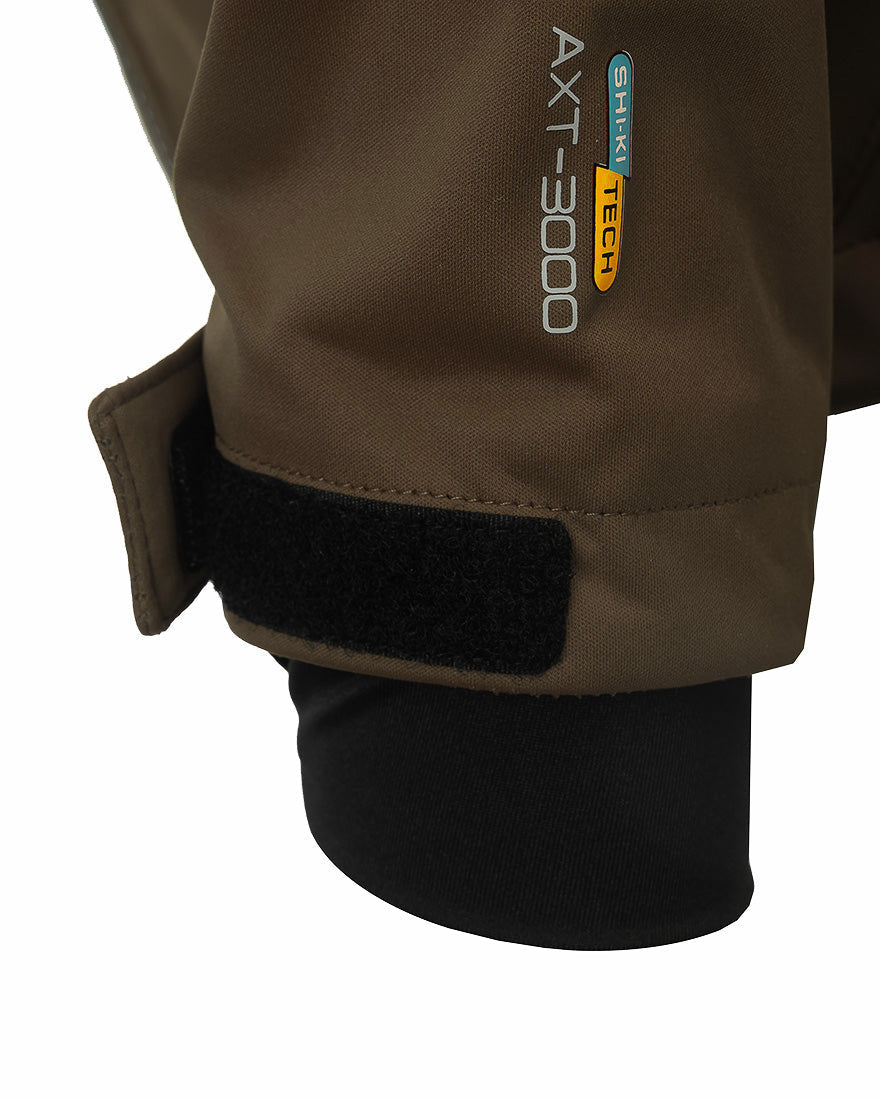 Arrak Men's Akka Softshell Jacket Brown Arm with multiple pockets, water repellent for dog walking