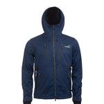 Arrak Men's Akka Softshell Jacket Navy Front with Hood with multiple pockets, water repellent for dog walking