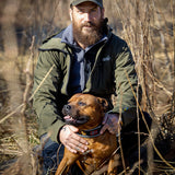 Arrak Men's Akka Softshell Jacket Olive Man Dog with multiple pockets, water repellent for dog walking