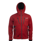 Arrak Men's Akka Softshell Jacket Red Front with Hood with multiple pockets, water repellent for dog walking