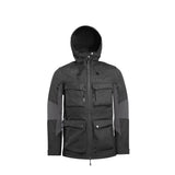 Arrak Men's Hybrid Jacket Black Front hooded with multiple pockets, windproof, perfect for dog walks
