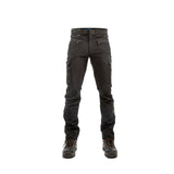 Arrak Men's Motion Flex Trousers Black front waterproof, stretchy, with multiple pockets, with belt.