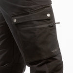 Arrak Men's Motion Flex Trousers Black pocket detail waterproof, stretchy, with multiple pockets, with belt.