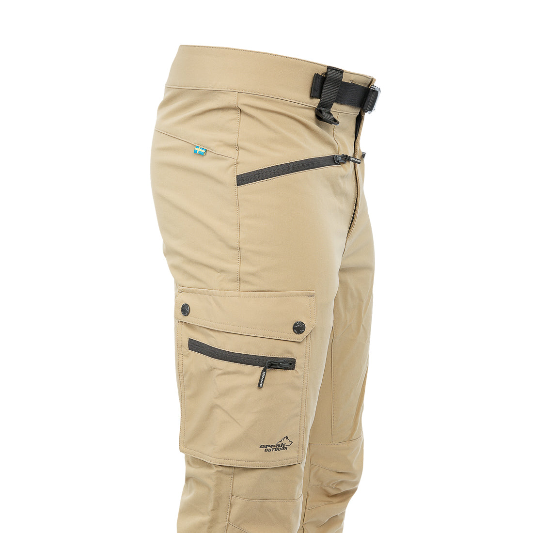 Arrak Men's Motion Flex Trousers Khaki Beige side pocket waterproof, stretchy, with multiple pockets, with belt.