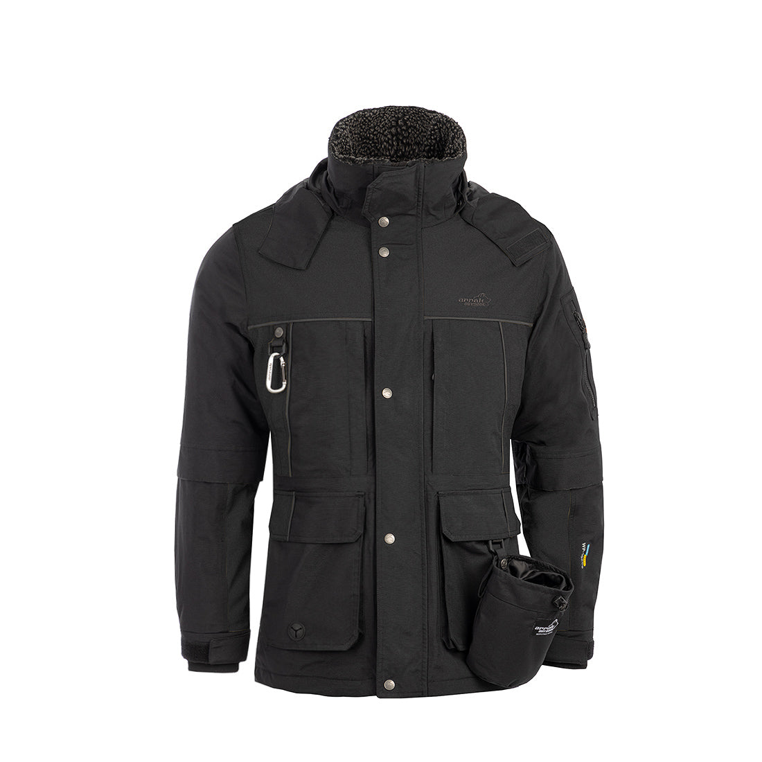 Arrak Men's Original Jacket Black Front with multiple pockets, waterproof for the outdoor dog owner