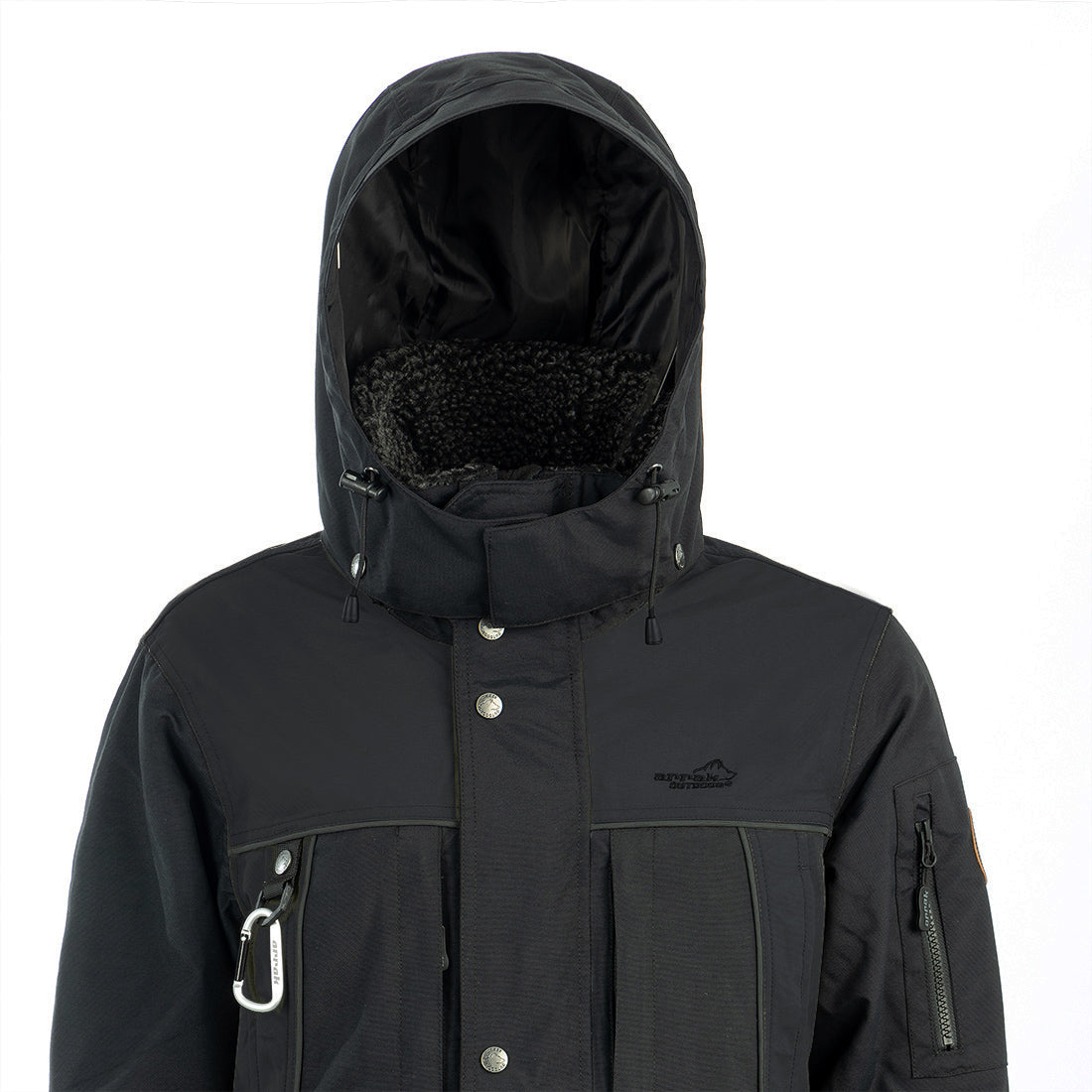 Arrak Men's Original Jacket Black Hooded with multiple pockets, waterproof for the outdoor dog owner