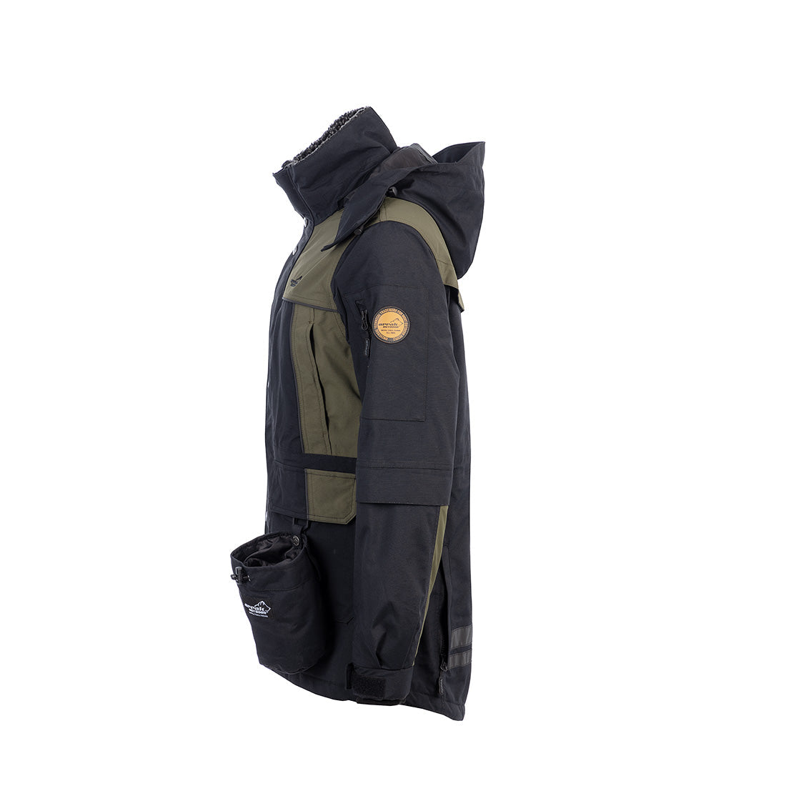 Arrak Men's Original Jacket Olive Side with multiple pockets, waterproof for the outdoor dog owner