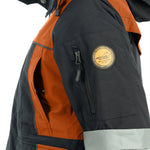 Arrak Men's Original Jacket Orange Gray Arm pocket detail, waterproof for the outdoor dog owner