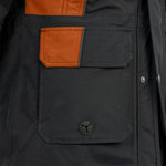 Arrak Men's Original Jacket Orange Gray pocket detail, waterproof for the outdoor dog owner