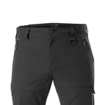 Arrak Men's Quick Dry Trousers Black closeup waterproof, stretchy, with multiple pockets.