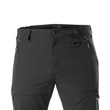 Arrak Men's Quick Dry Trousers Black closeup waterproof, stretchy, with multiple pockets.