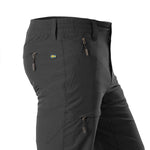 Arrak Men's Quick Dry Trousers Black side pocket waterproof, stretchy, with multiple pockets.