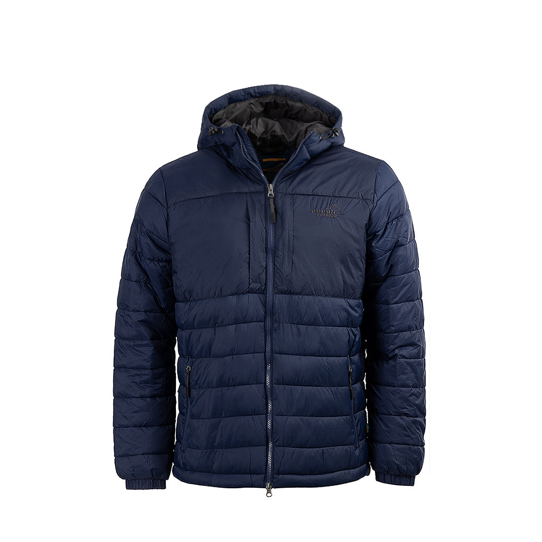 Arrak Men's Warmy Jacket Navy Front with multiple pockets, windproof, thermal, lightweight, perfect to keep you warm on dog walks