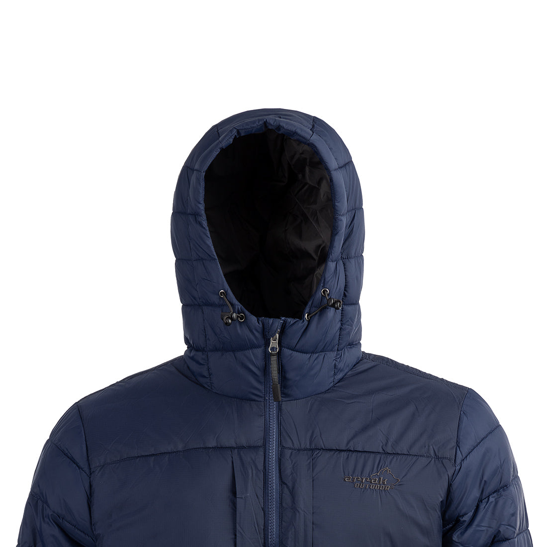 Arrak Men's Warmy Jacket Navy hood with multiple pockets, windproof, thermal, lightweight, perfect to keep you warm on dog walks.