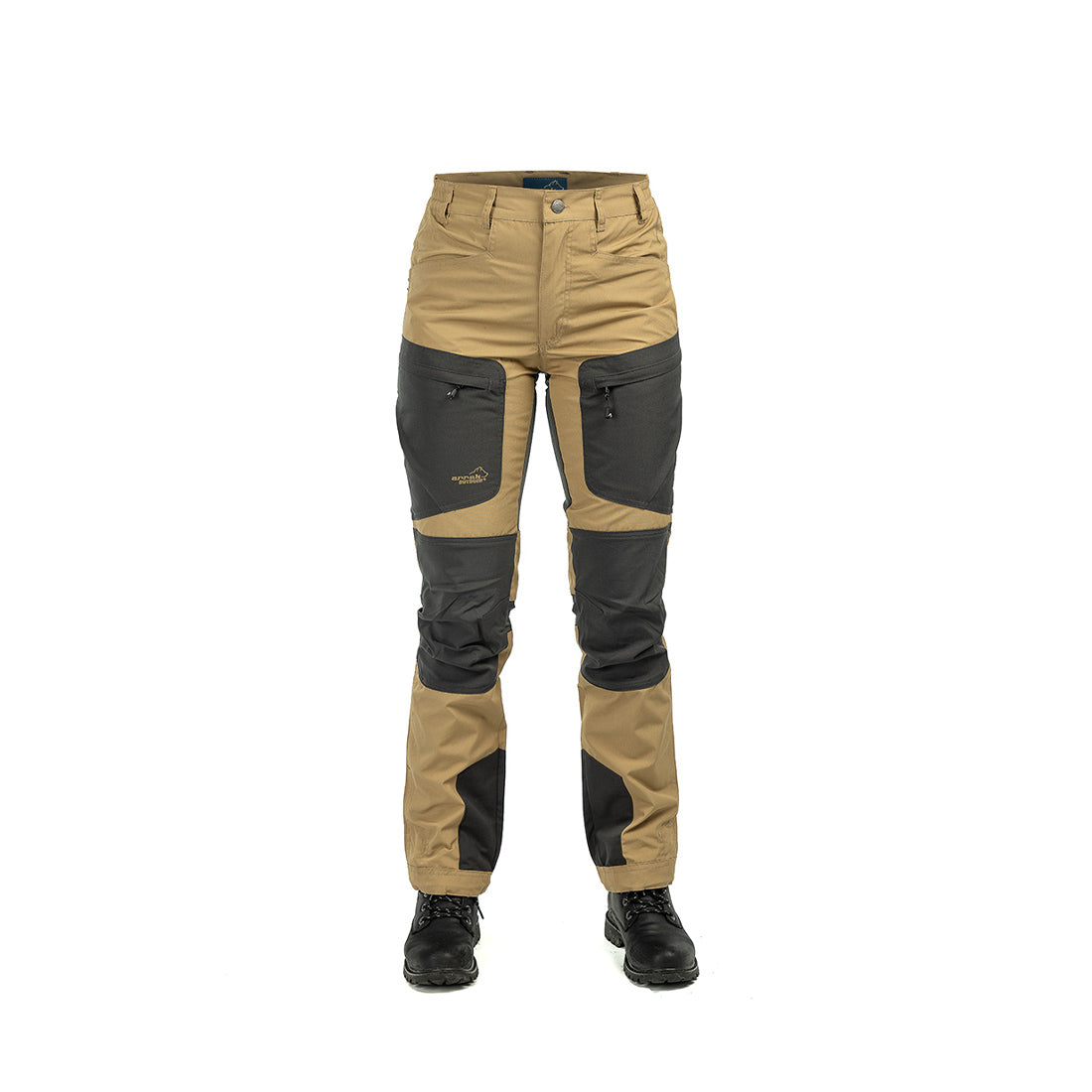 Arrak Women's Active Stretch Trousers Khaki Beige front durable, stretchy, with multiple pockets, water repellent.