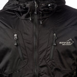 Arrak Women's Akka Softshell Jacket Black Chest with multiple pockets, water repellent for dog walking