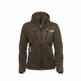 Arrak Women's Akka Softshell Jacket Brown Front with multiple pockets, water repellent for dog walking