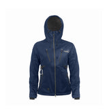 Arrak Women's Akka Softshell Jacket Navy Front with Hood with multiple pockets, water repellent for dog walking