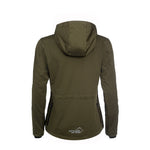 Arrak Women's Akka Softshell Jacket Olive Back with multiple pockets, water repellent for dog walking