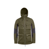 Arrak Women's Hybrid Jacket Olive Front hooded with multiple pockets, windproof, perfect for dog walks