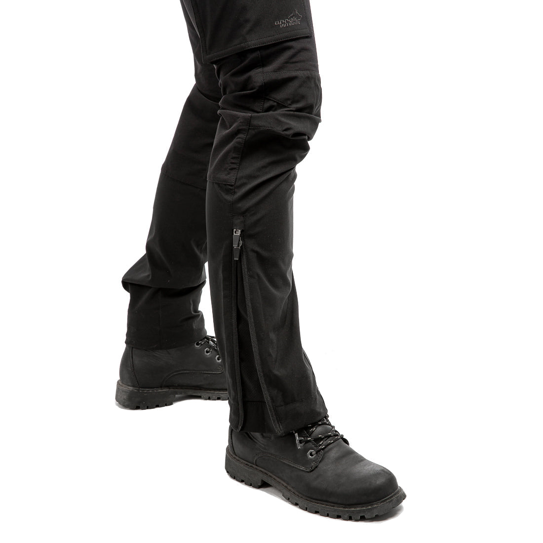 Arrak Women's Motion Flex Trousers Black leg waterproof, stretchy, with multiple pockets, with belt.