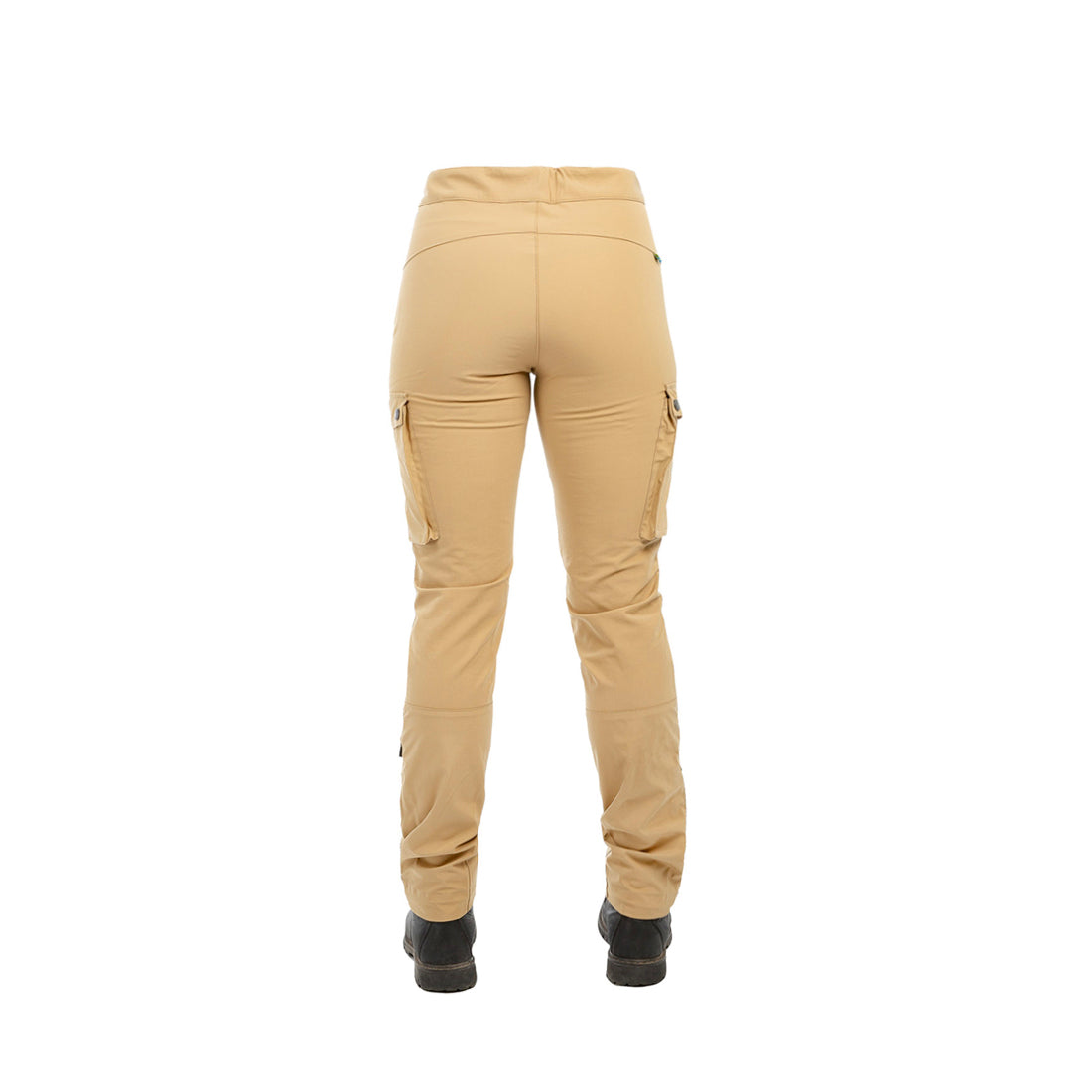 Arrak Women's Motion Flex Trousers Khaki Beige back waterproof, stretchy, with multiple pockets, with belt.