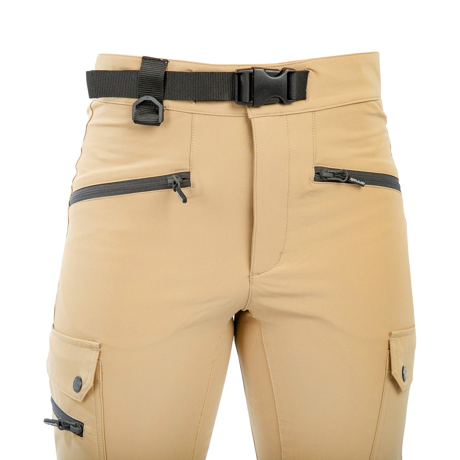 Arrak Women's Motion Flex Trousers Khaki Beige belt waterproof, stretchy, with multiple pockets, with belt.