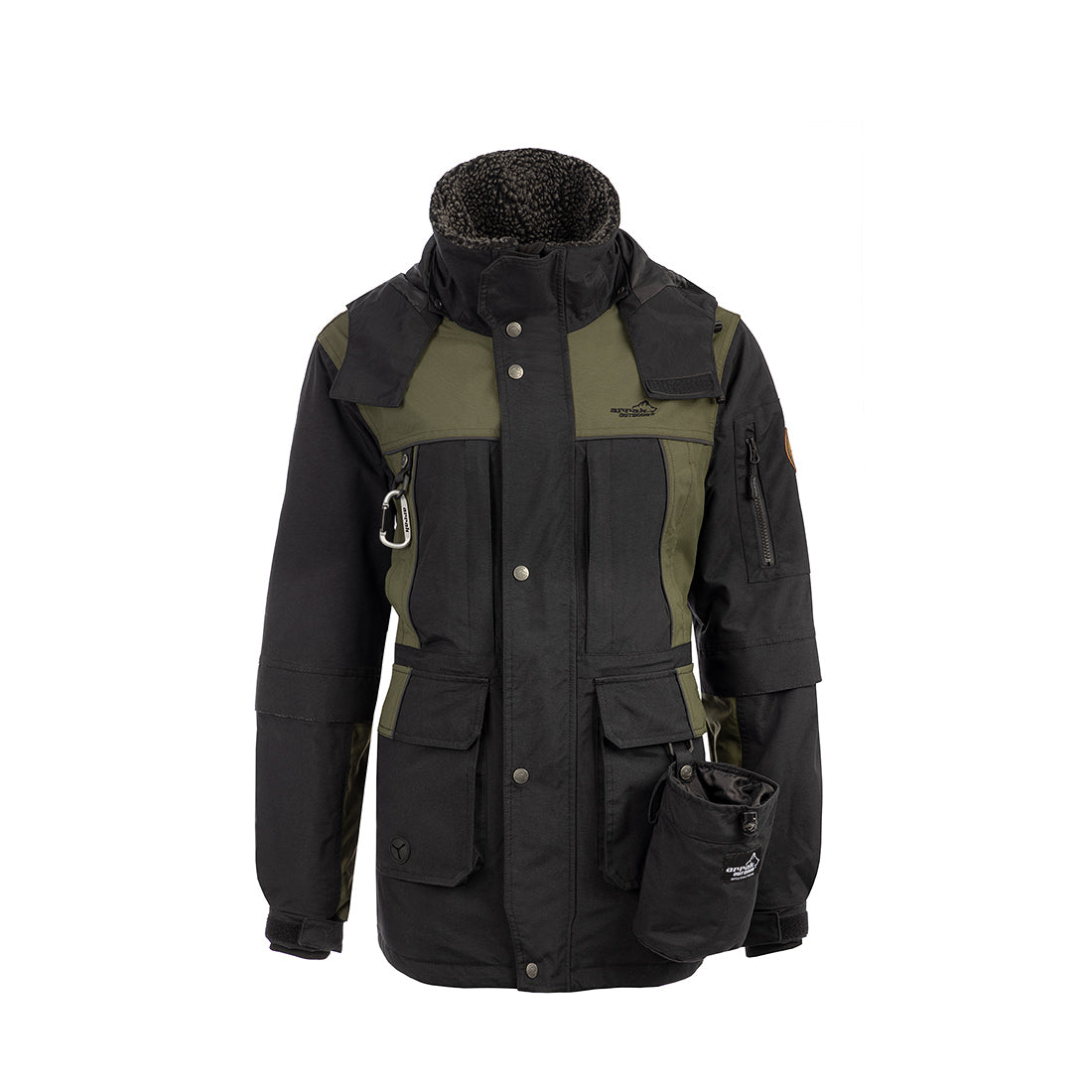 Arrak Women's Original Jacket Olive Front with multiple pockets, waterproof for the outdoor dog owner