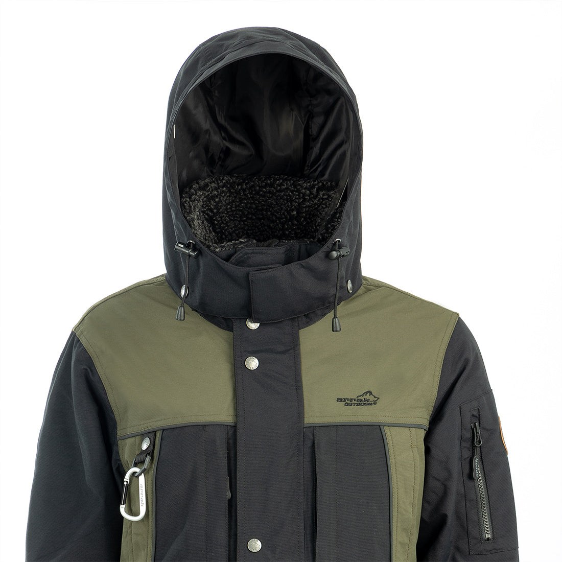 Arrak Women's Original Jacket Olive Hooded with multiple pockets, waterproof for the outdoor dog owner