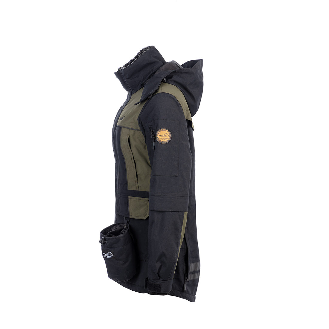 Arrak Women's Original Jacket Olive Side with multiple pockets, waterproof for the outdoor dog owner
