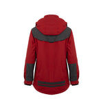 Arrak Women's Original Jacket Red Grey Back with multiple pockets, waterproof for the outdoor dog owner