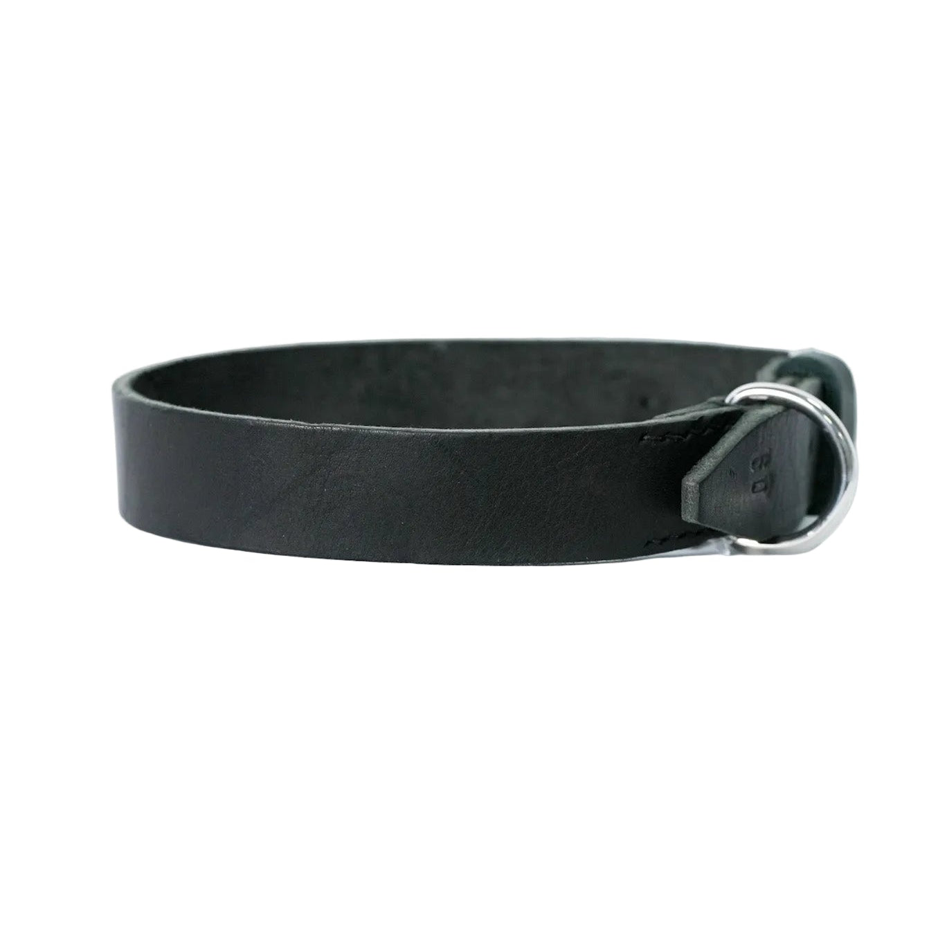 Black leather dog collar