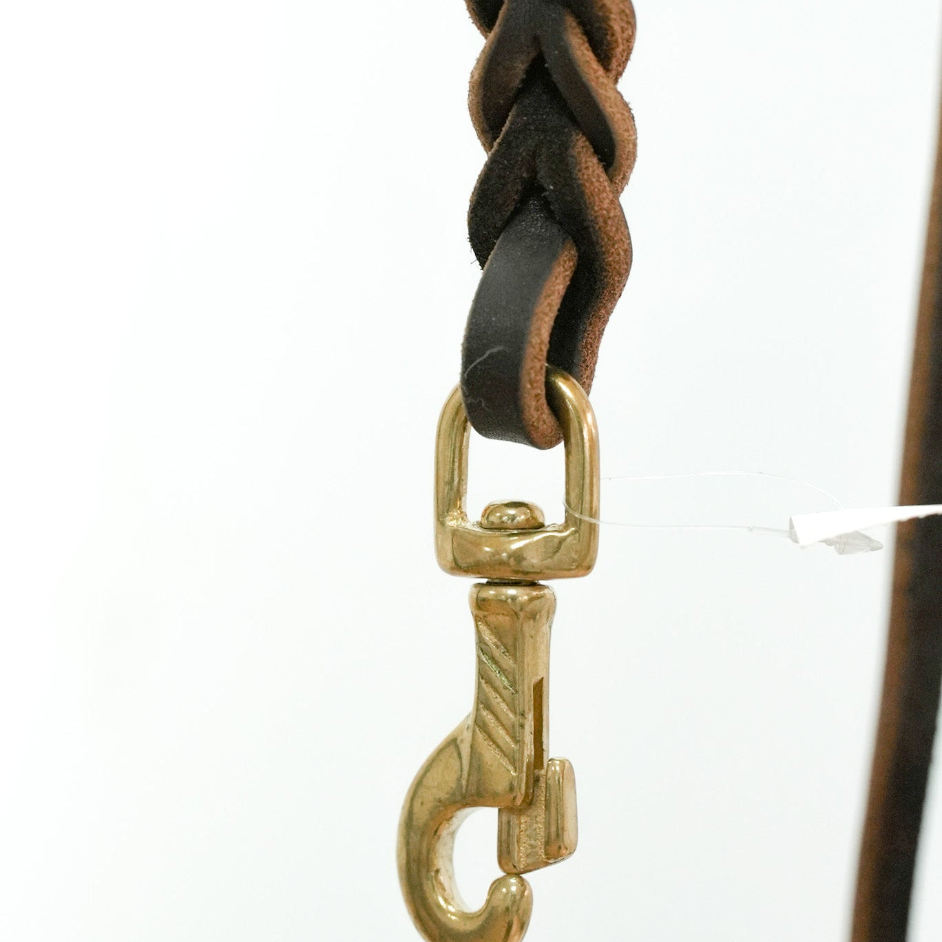 Brown Leather Leash brass clip