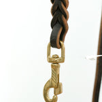 Brown Leather Leash brass clip