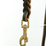 Brown Leather Leash brass clip