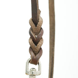 Brown Leather Leash stainless steel clip 10mm