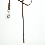 Brown Leather Leash stainless steel clip short 10mm