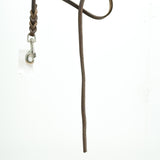 Brown Leather Leash stainless steel clip short 10mm