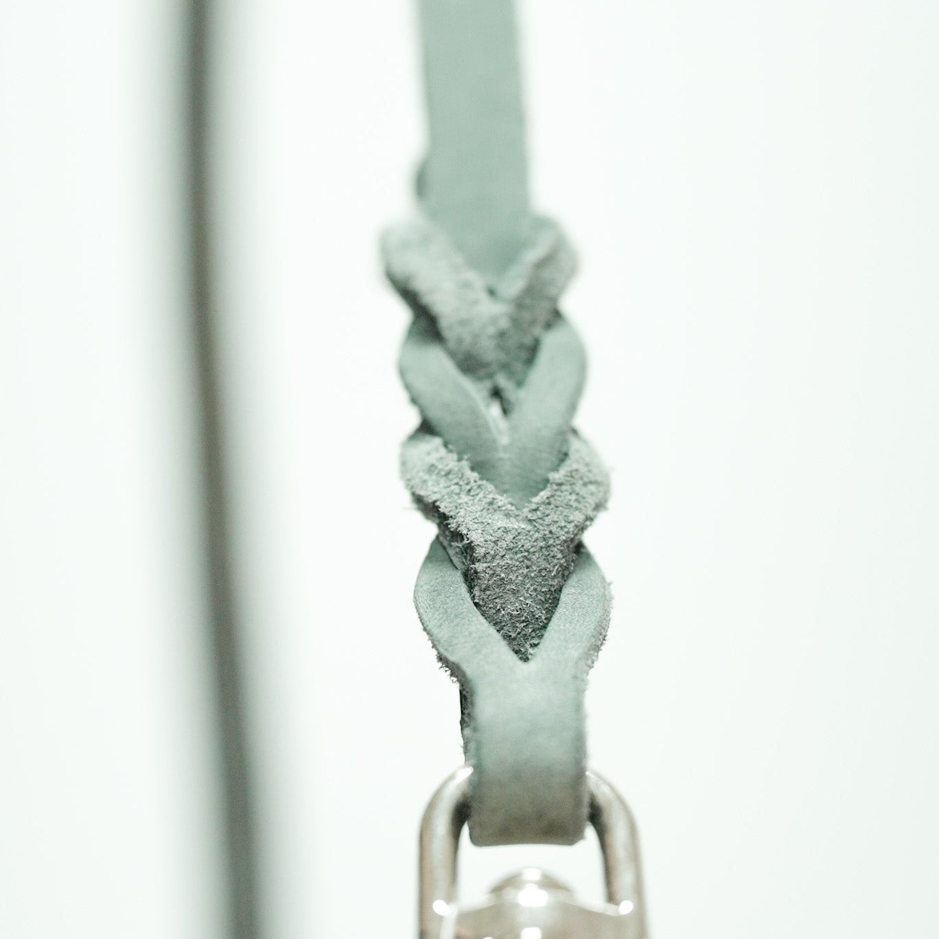 Gray Leather Leash 10mm