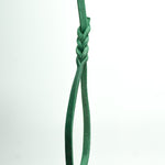 Green Leather Leash 10mm with handle